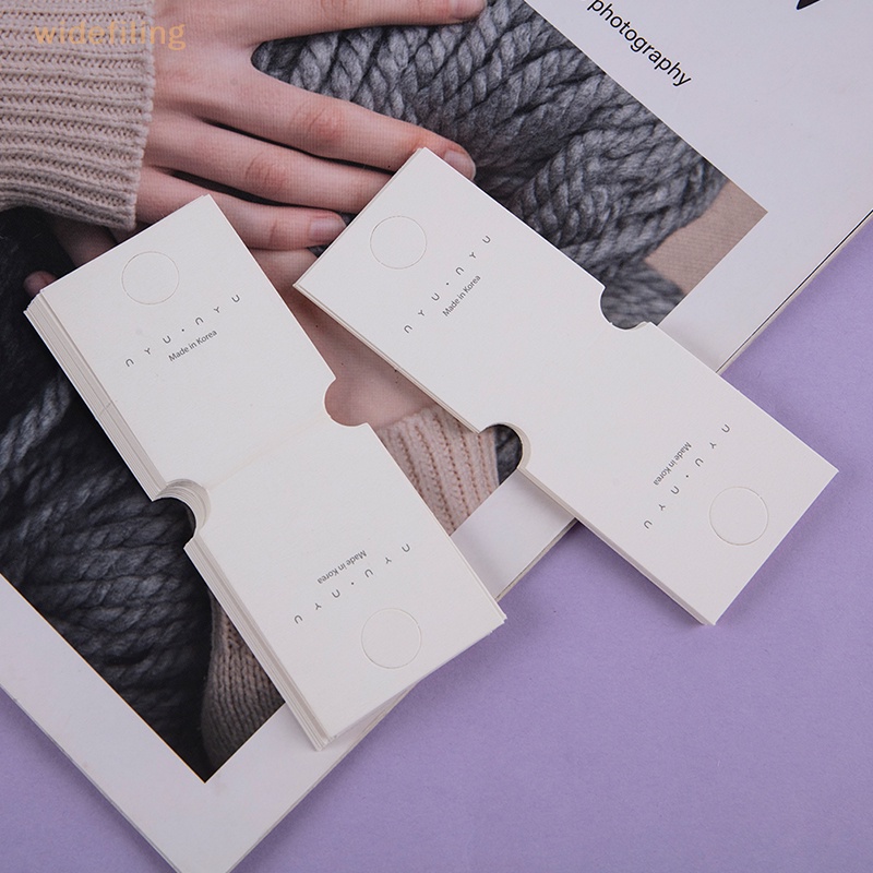 Set 50 Thẻ Tag Giấy Gấp Gọn Treo Trang Sức / Kẹp Tóc / Dây Chuyền / Vòng Tay Thủ Công Màu Trắng