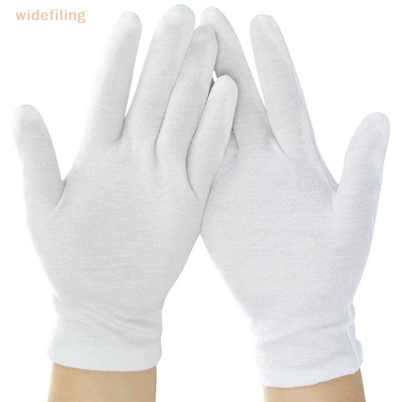 1 Đôi Găng Tay Cotton Màu Trắng Thấm Hút Mồ Hôi Dành Cho Nam Nữ