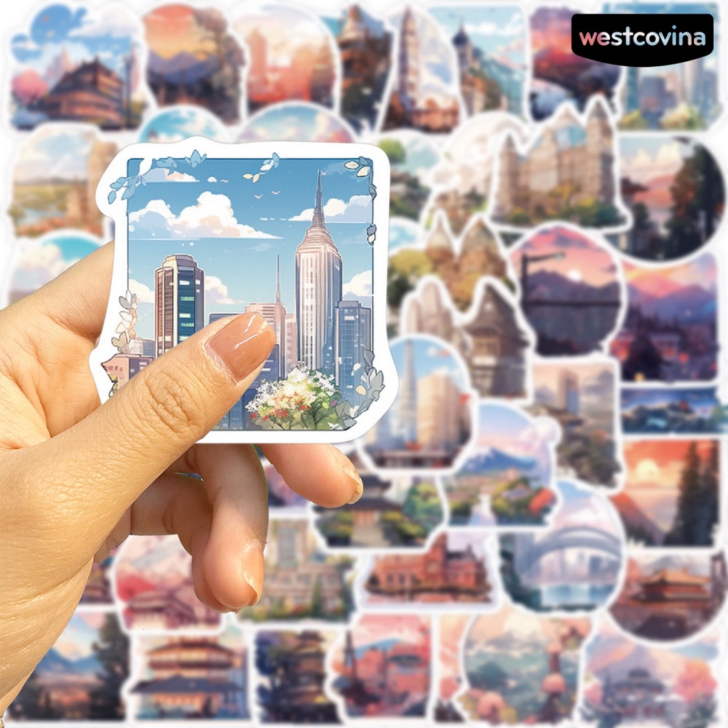 [WSTN] [WSTN]✎Bộ 50 Miếng Dán Họa Tiết Hoạt Hình Chống Thấm Nước Trang Trí Sổ Tay / Điện Thoại /