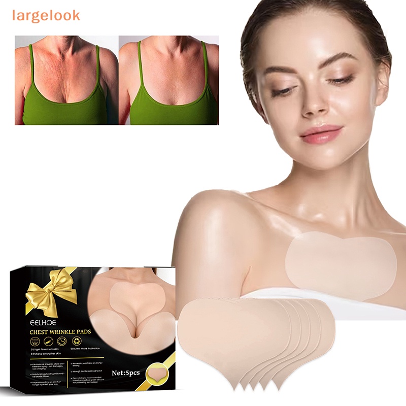 Bộ 5 Miếng Dán Ngực Bằng Silicon Trong Suốt Chống Nếp Nhăn Chống Lão Hóa Có Thể Tái Sử Dụng