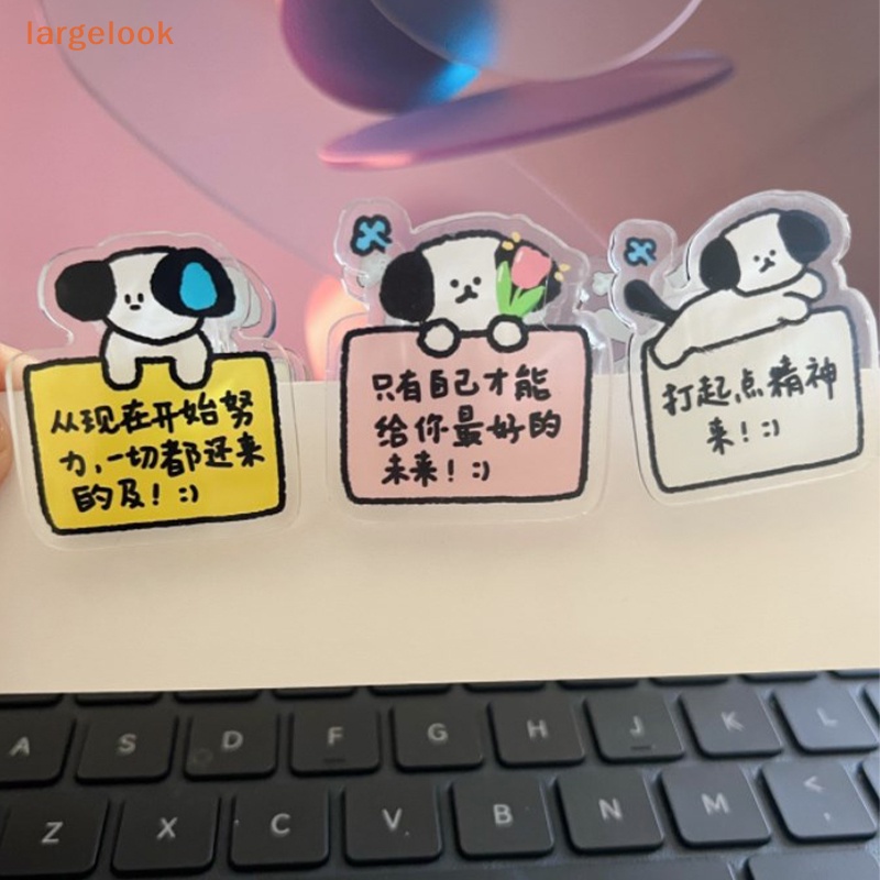 1 Kẹp Giấy Thử Nghiệm Bánh Snack Bằng Acrylic Hình Chú Chó Đáng Yêu