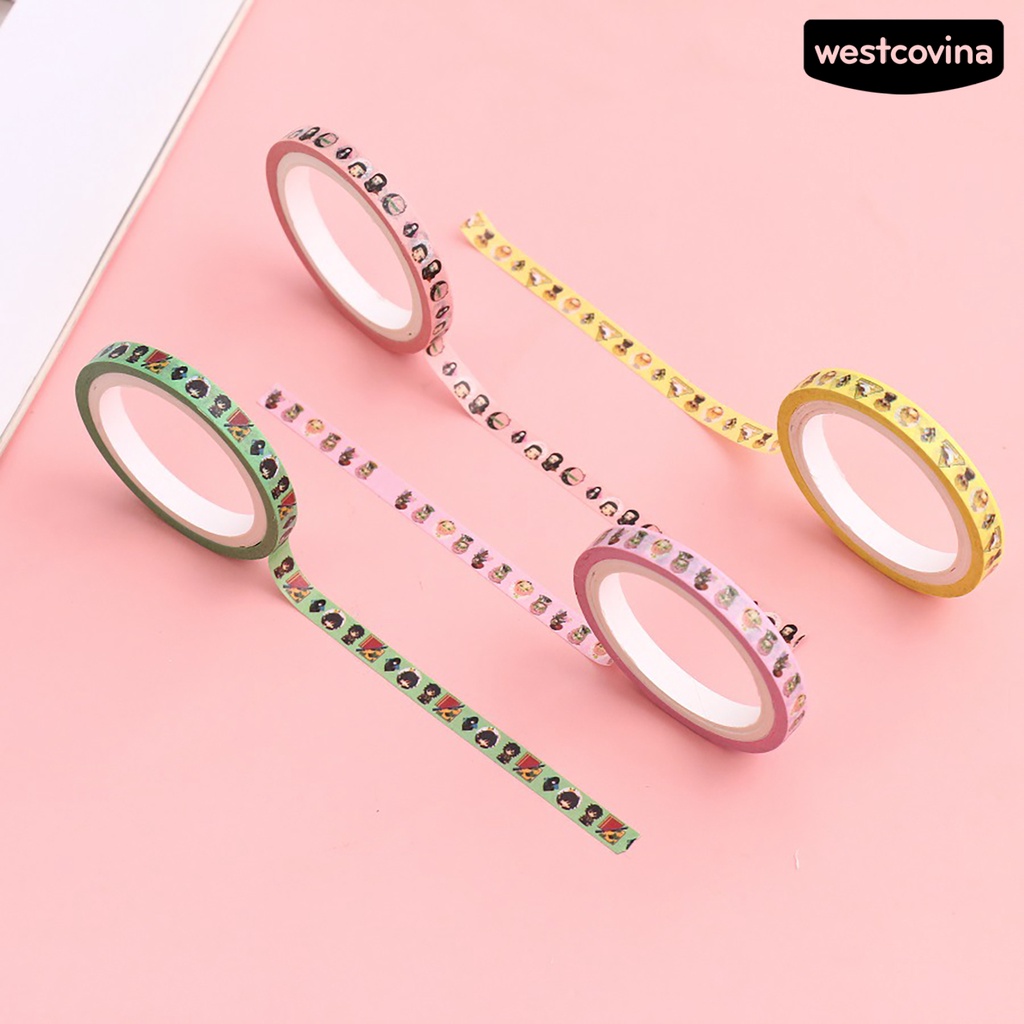 [WSTN]✎Bộ 2 Cuộn Băng Keo Giấy Washi Tự Dính Họa Tiết Demon Slayer Trang Trí Sổ Tay