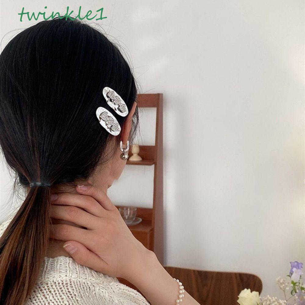 TWINKLE Kẹp Tóc Mái Bằng Kim Loại Hình Ngôi Sao / Trái Tim Xinh Xắn Cho Nữ