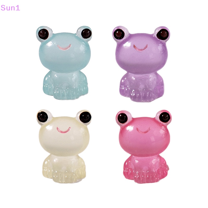 Set 5 Chú Ếch Mini Bằng Nhựa Resin Dạ Quang Trang Trí Tiểu Cảnh / Xe Hơi