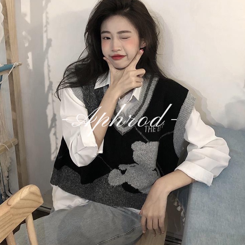 Áo Khoác Len Không Tay Thiết Kế Mới Thời Trang Theo Phong Cách Retro Cho Nữ