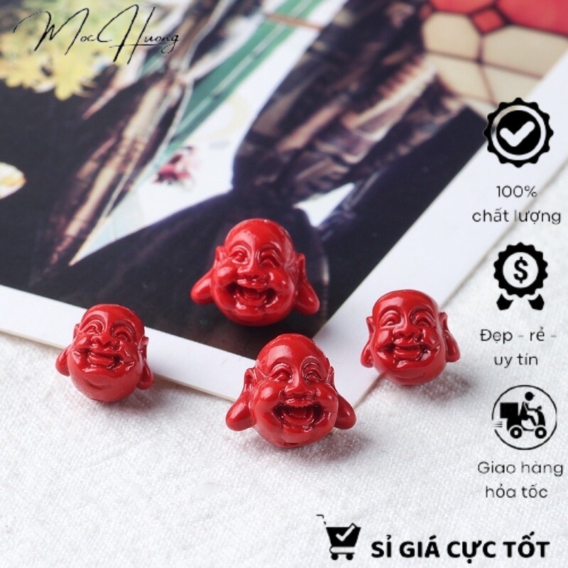 Set 4 Charm Mặt Phật chu sa - KL087