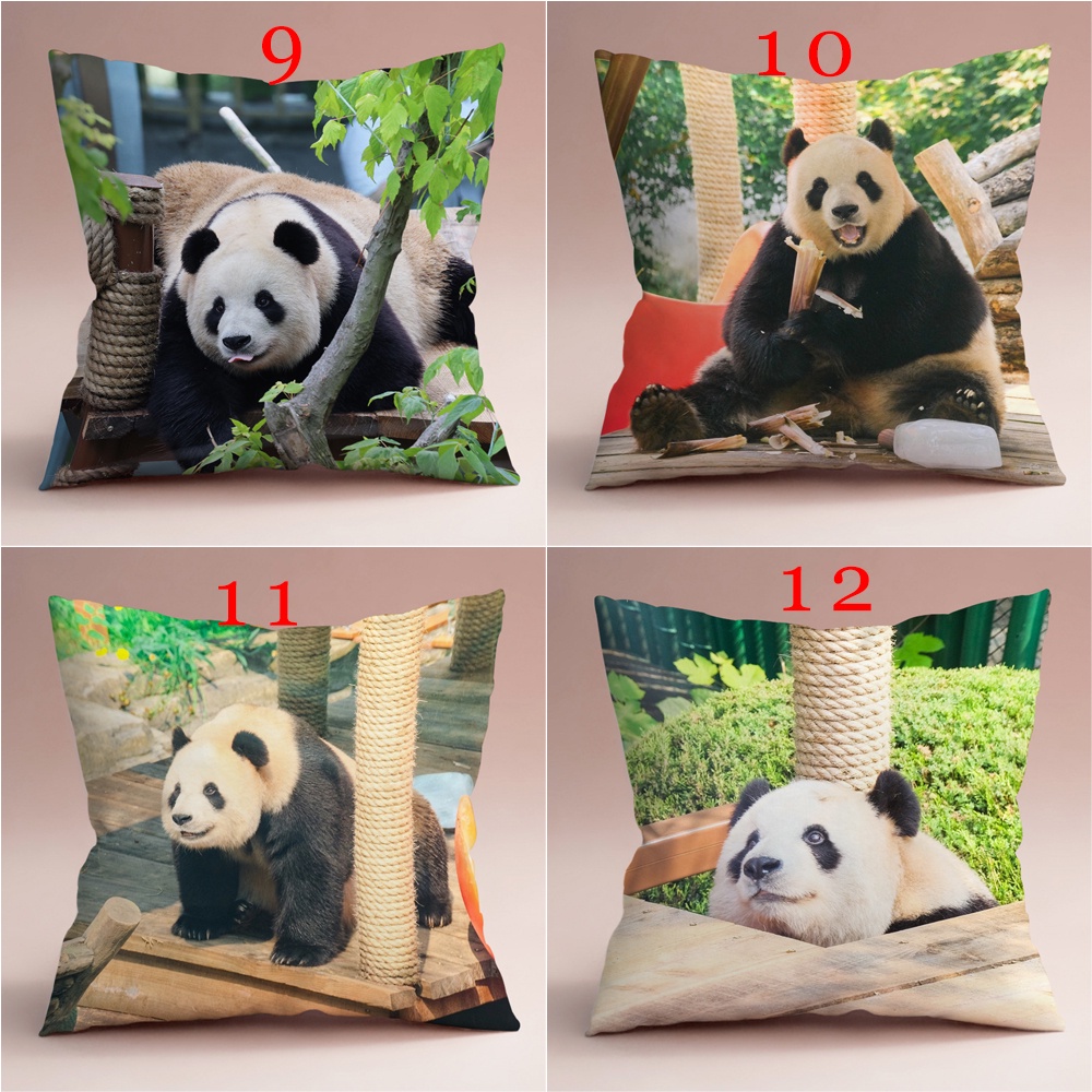 Vỏ Gối Đơn In Hình Gấu Trúc Feiyun Trang Trí Phòng Khách / Sofa / Xe Hơi