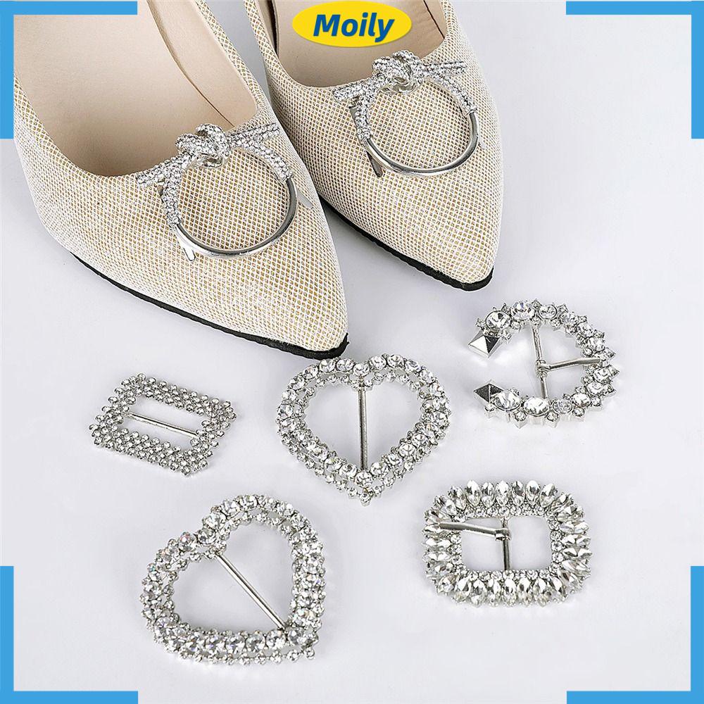 MOILYVN Set 2 Kẹp Giày Đính Đá Trang Trí Lấp Lánh