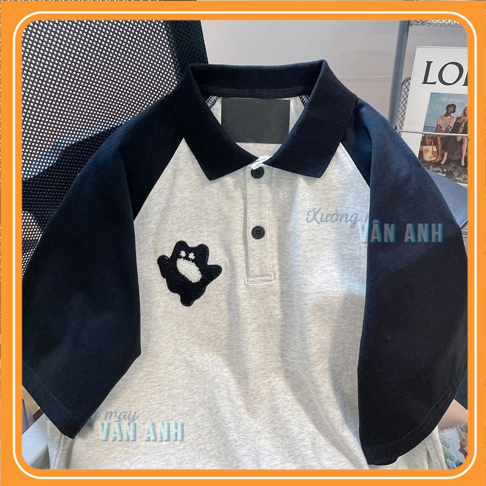 Áo Polo unisex tay lỡ, áo thun cổ bẻ nam nữ trẻ trung cá tính phong cách Hàn Quốc | BigBuy360 - bigbuy360.vn