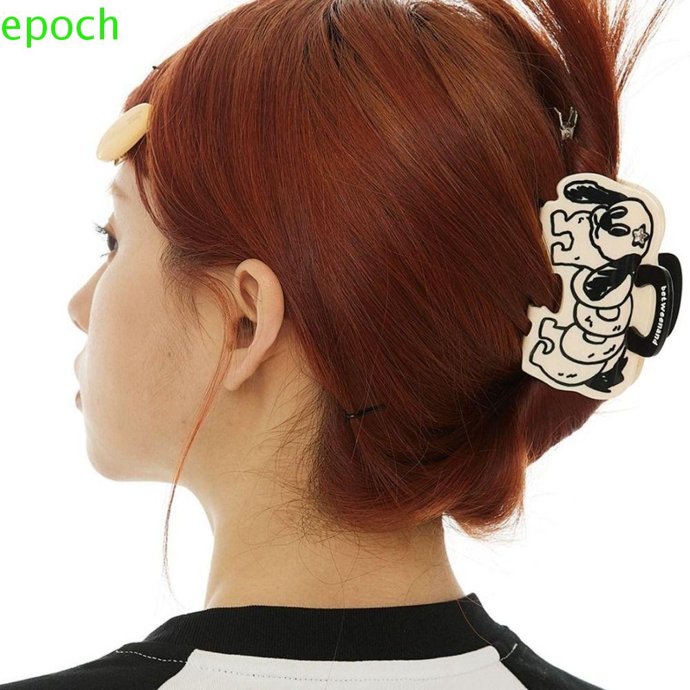 EPOCH Kẹp Tóc Hình Dấu Chân Cún Y2k Màu Trắng Đen Cá Tính Cho Nữ