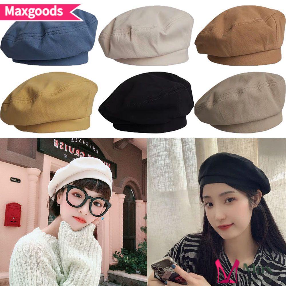 MAXG Mũ Beret Màu Sắc Nhã Nhặn Thời Trang