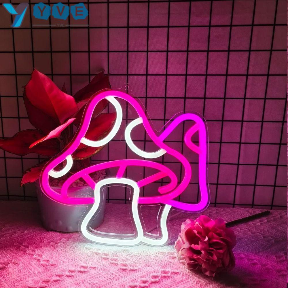 YVE Đèn LED USB Hình Nấm Dễ Thương Trang Trí Phòng Ngủ