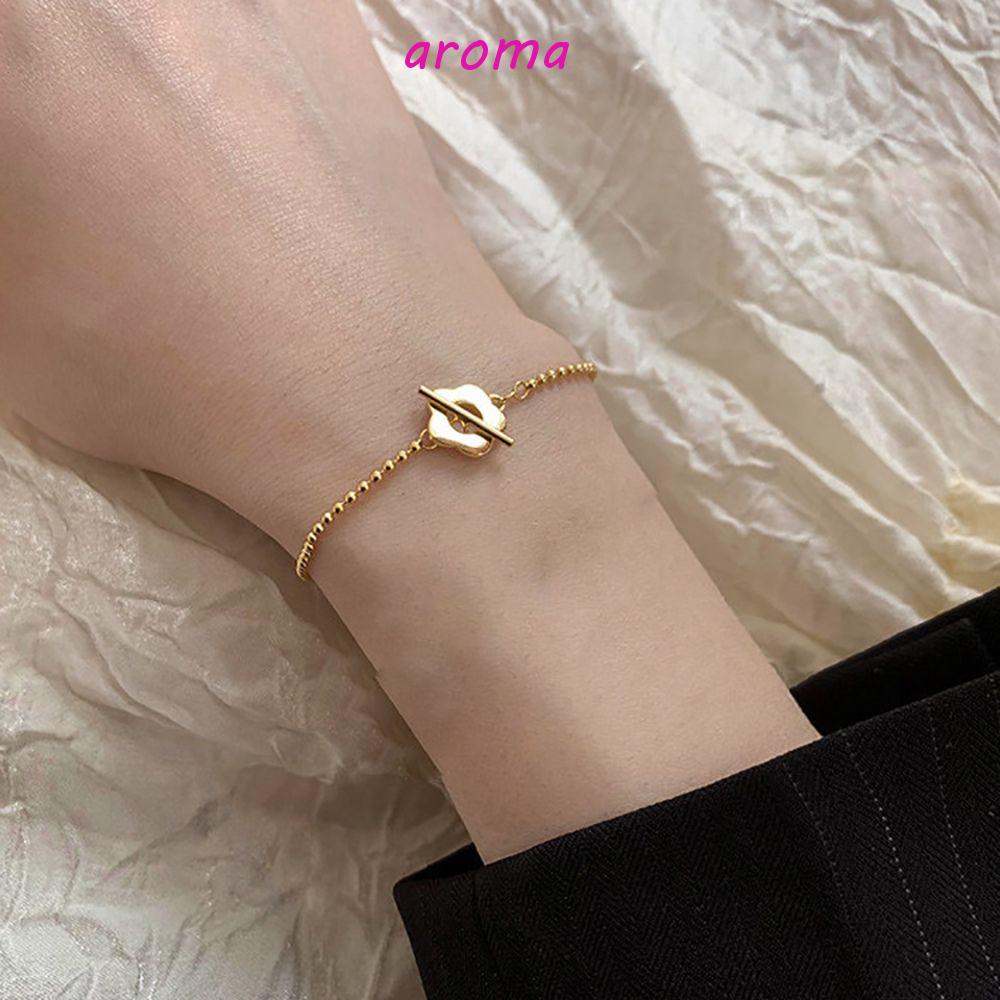 AROMA Vòng Cổ Choker Bằng Hợp Kim Họa Tiết Hoa Ngọt Ngào Phong Cách Bohemian Hàn Quốc