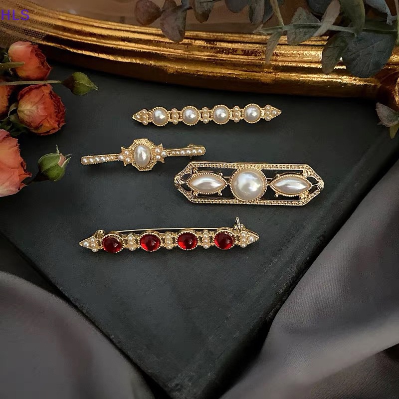 Ghim Cài Áo Đính Ngọc Trai Nhân Tạo Phong Cách Trung Cổ