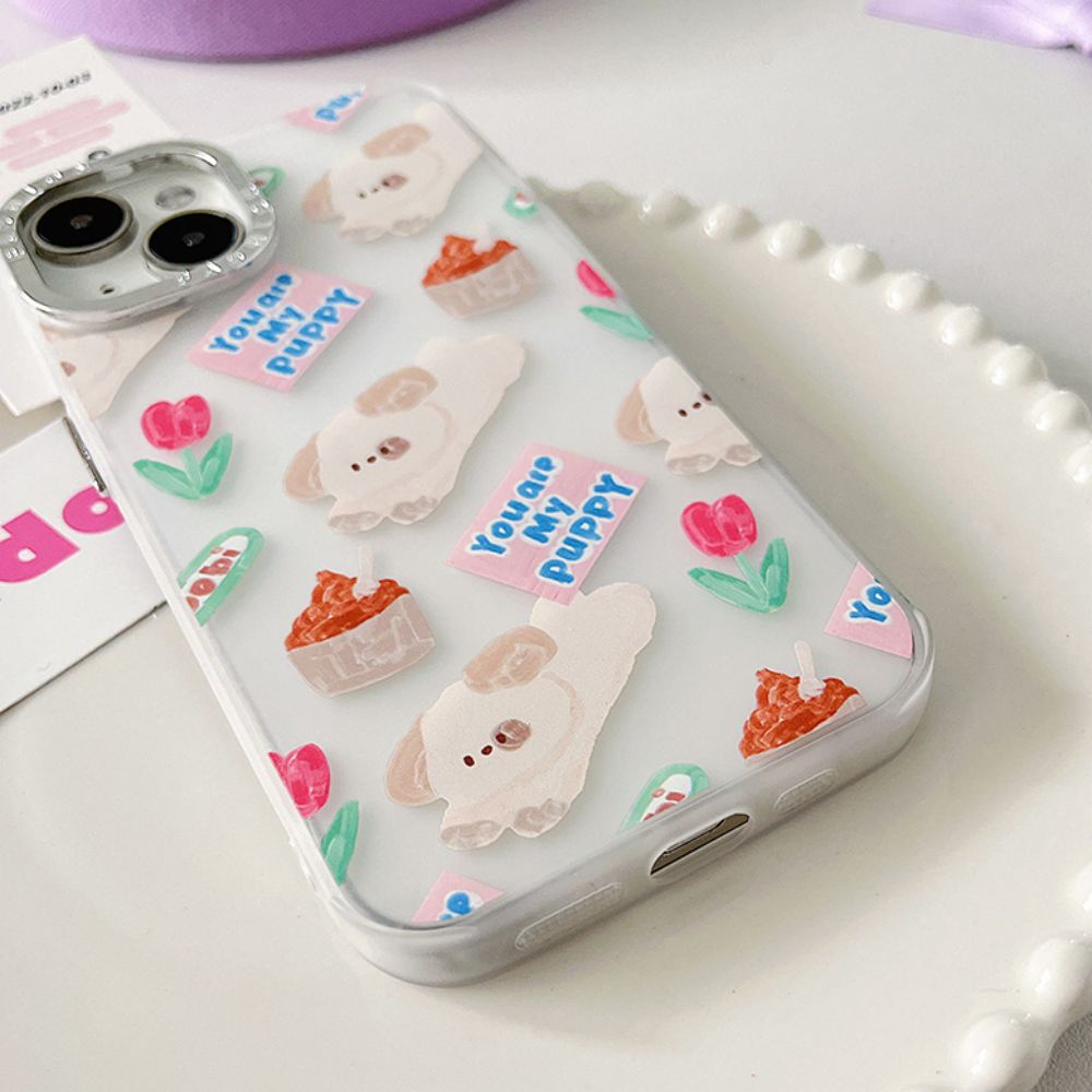 Ốp Điện Thoại TPU Mềm Chống Sốc Mạ Điện Họa Tiết Cún Hoạt Hình Dễ Thương Cho IPhone 14 13 12 11 Pro Max X XR 8 7 Plus