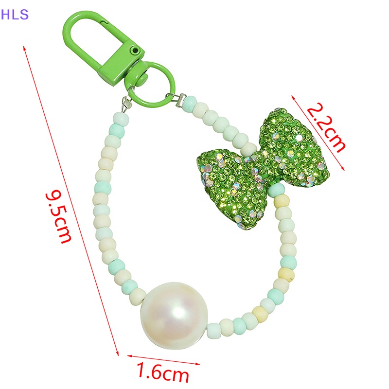 Móc Khóa Đính Hạt Kim Cương / Nơ / Hoa Dễ Thương Dùng Trang Trí Ba Lô / Móc Khóa