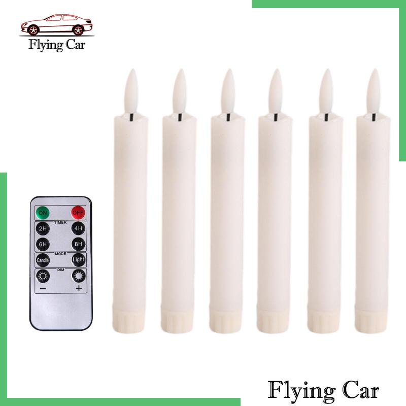 Bộ 6 Nến Đèn LED 3D Không Lửa Kèm Điều Khiển Từ Xa Trang Trí Bàn Tiệc Cưới / Valentine