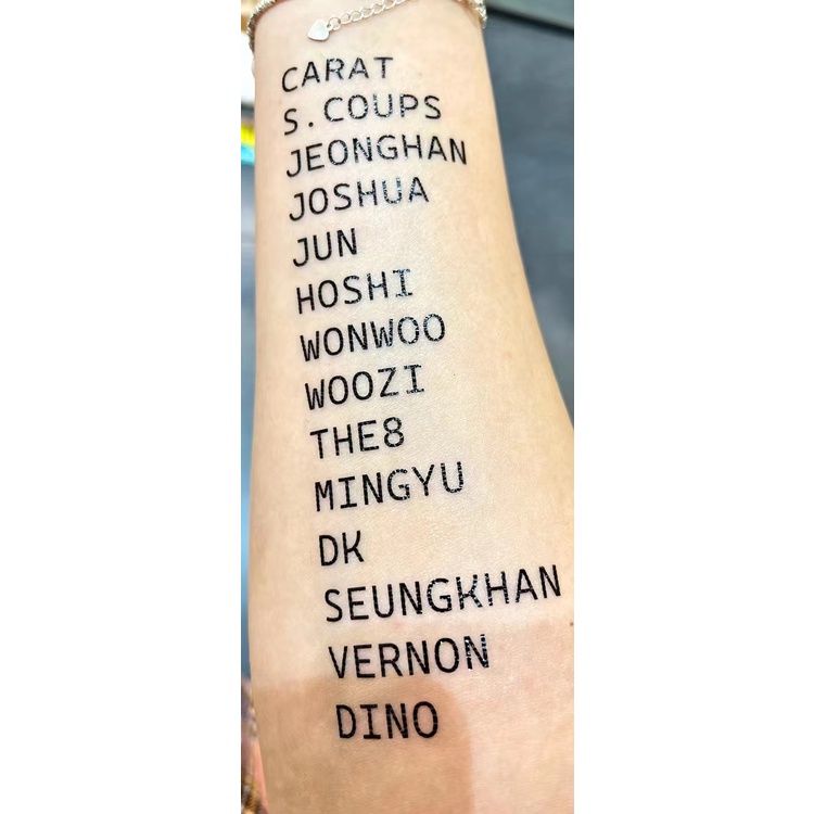 Hình Xăm Dán Nhóm Nhạc Seventeen Cá Tính