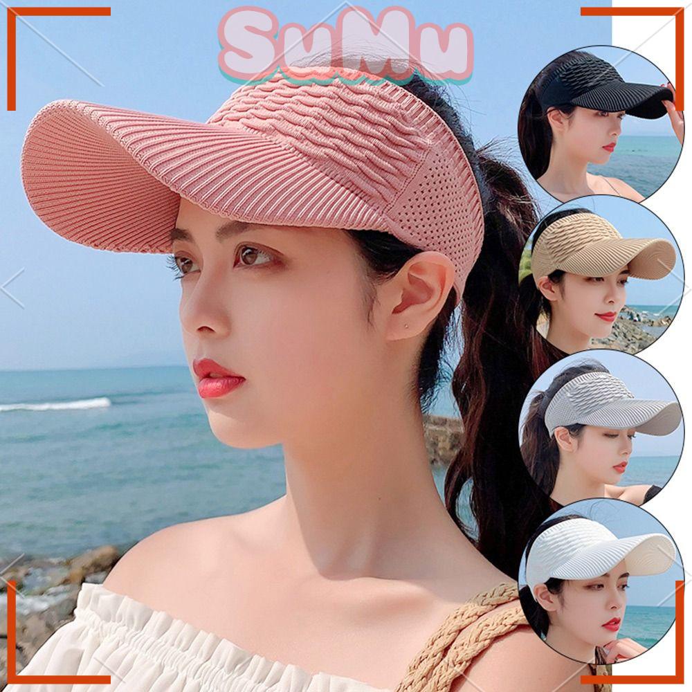 SUMU Mũ Lưỡi Trai Hở Chóp Co Giãn Thoáng Khí Thời Trang Mùa Hè
