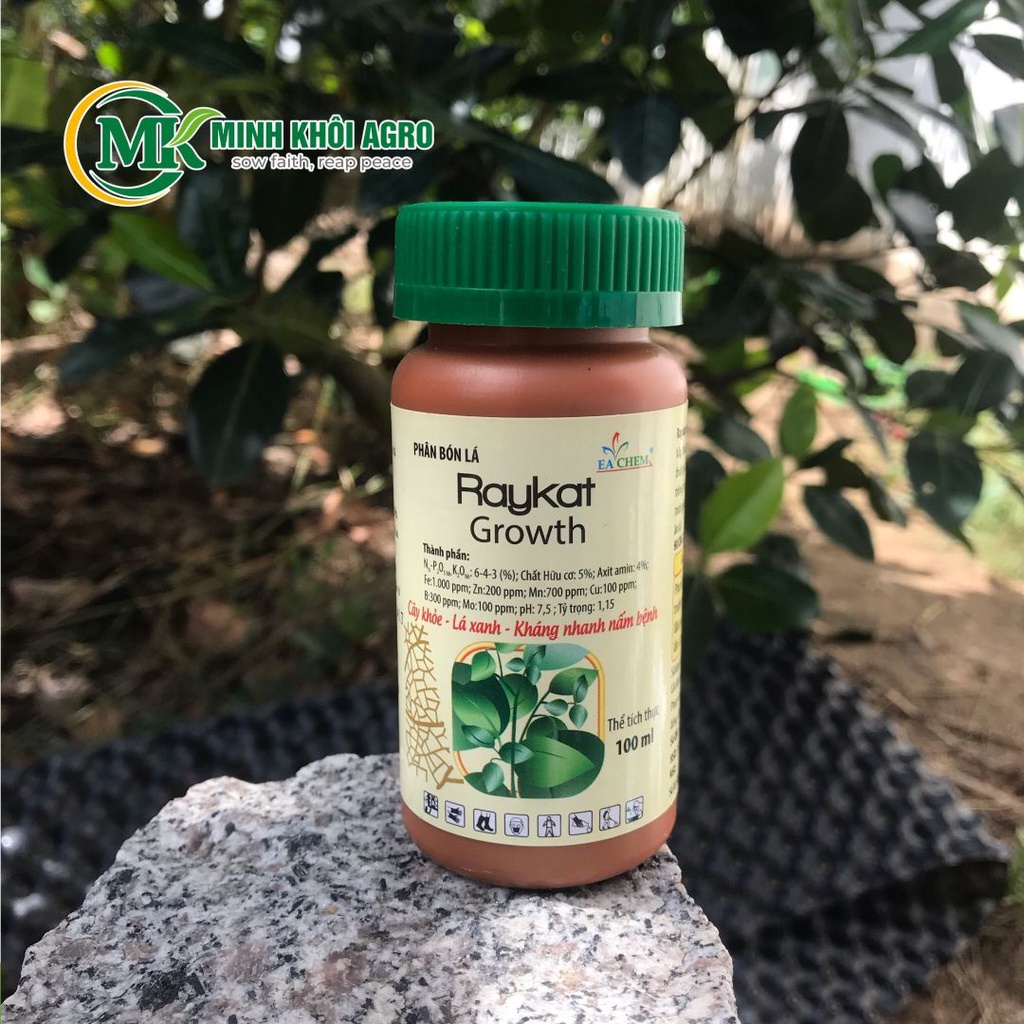 Phân bón hữu cơ cao cấp Raykat Growth | Xanh cây, bóng lá, trồng rau sạch
