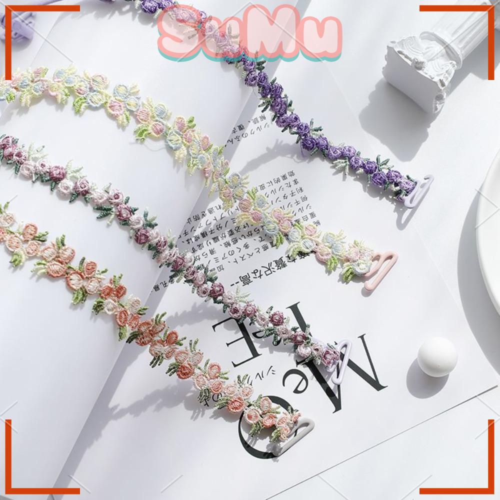 SUMU 1 Cặp Dây Áo Ngực Hoa Bằng Polyester Chống Trượt Có Thể Điều Chỉnh Cho Đám Cưới