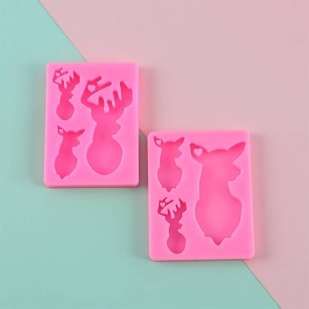 YIYU Khuôn Silicone Làm Mặt Dây Chuyền Hình Tuần Lộc