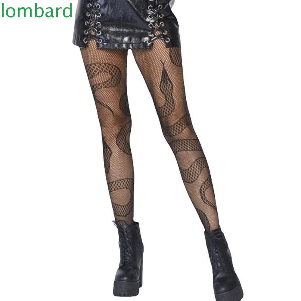 LOMBARD Quần Tất Lưới Họa Tiết Da Rắn Phong Cách Lolita Nhật Bản Thời Trang Mùa Xuân Dành Cho Bé Gái Y2k