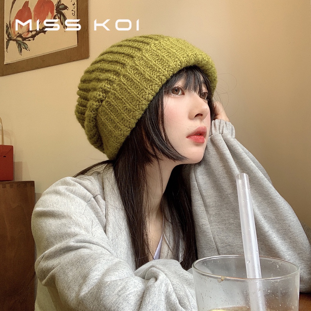 Mũ Len Dệt Kim Cổ Điển Phong Cách Hàn Quốc Thu Đông Dễ Phối Đồ