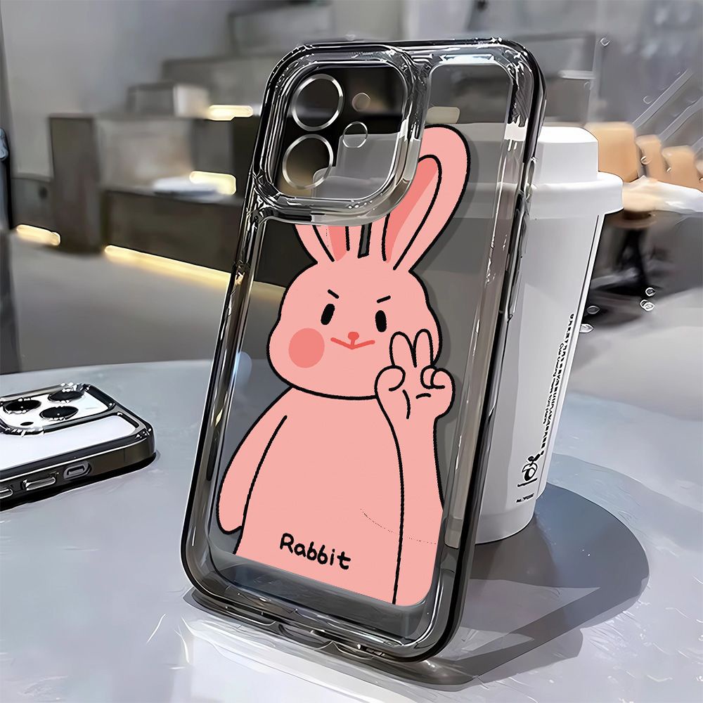 Ốp Điện Thoại Dẻo Màu Hồng Họa Tiết Hoạt Hình Chú Thỏ Dễ Thương Chống Bụi Bẩn Cho iPhone14Promax11 13 7128