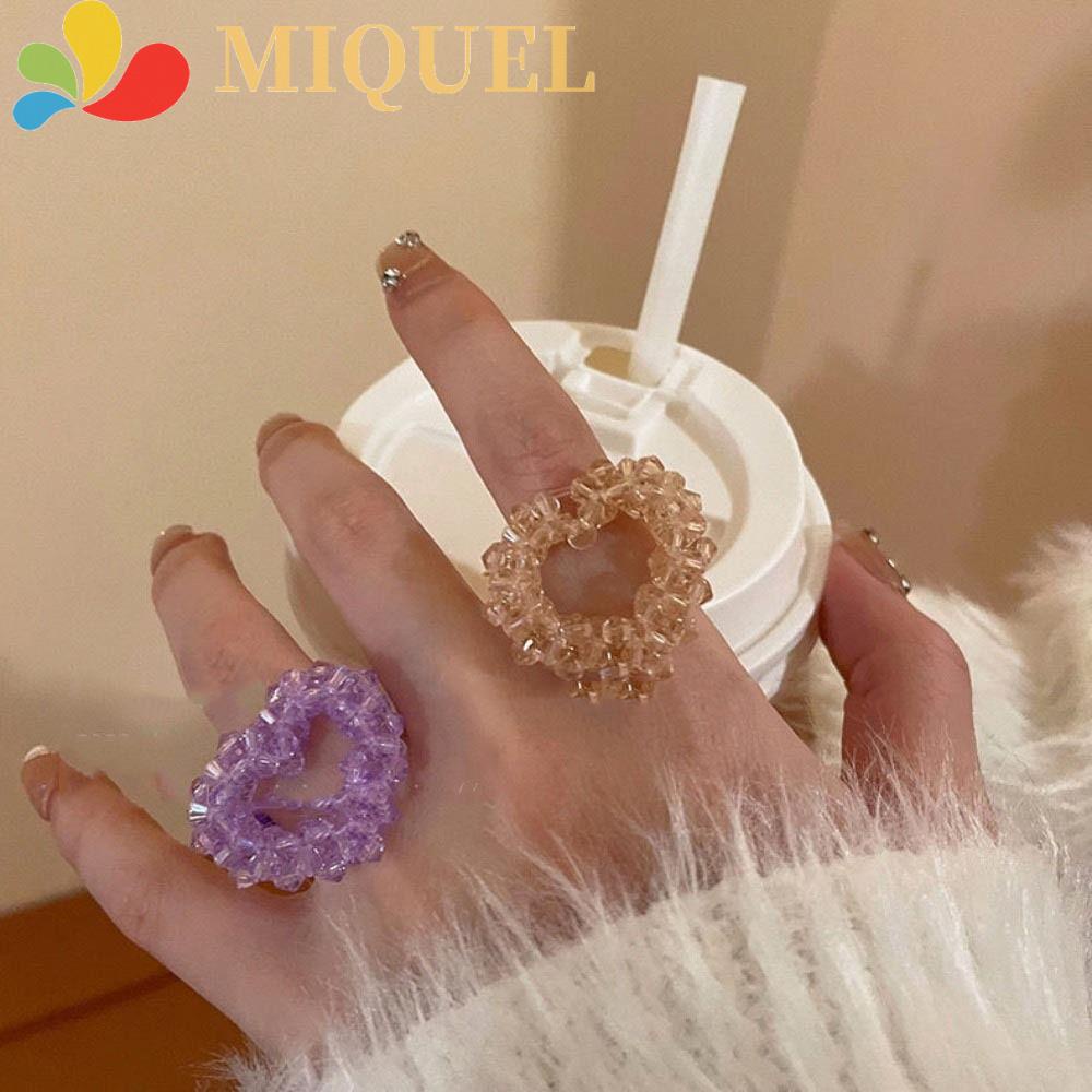 MIQUEL Nhẫn Đính Hạt Nhiều Màu Sắc Thời Trang Cá Tính