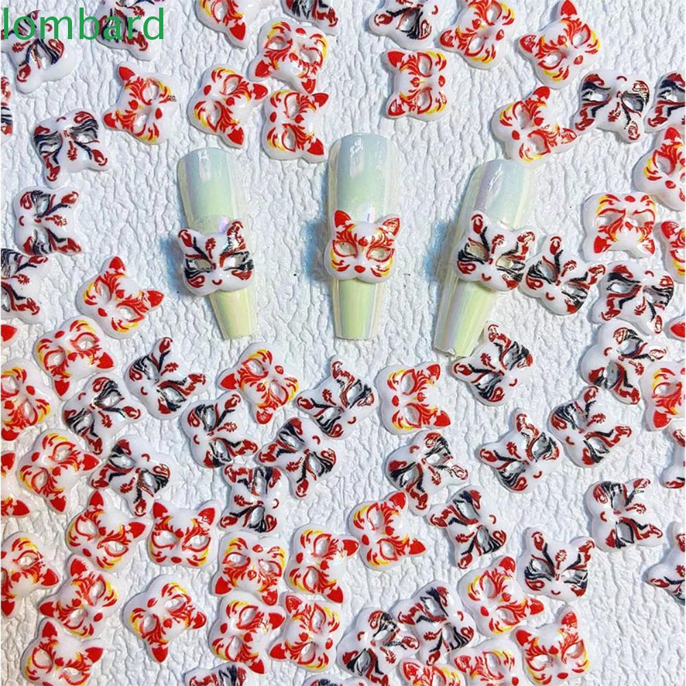 LOMBARD Phụ Kiện Trang Trí Móng Nghệ Thuật Hình Chú Sóc Hoạt Hình 3D Phong Cách Nhật Bản