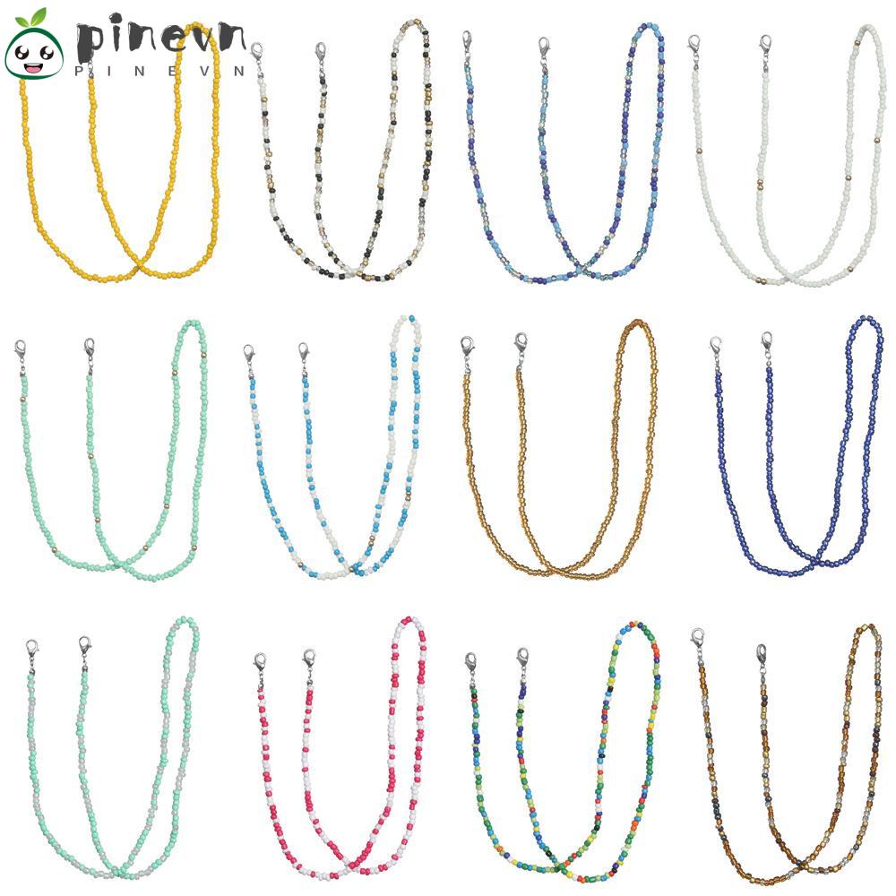PINEVN Chuỗi Hạt Acrylic 12 Màu Gắn Mắt Kính Chống Thất Lạc Giá Đỡ