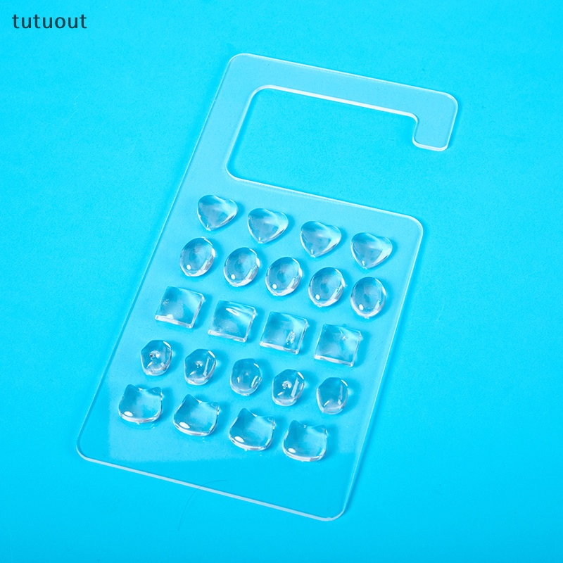 Thẻ Màu Trưng Bày Móng Giả Hình Vuông / Oval / Trái Tim Bằng Acrylic Trong Suốt