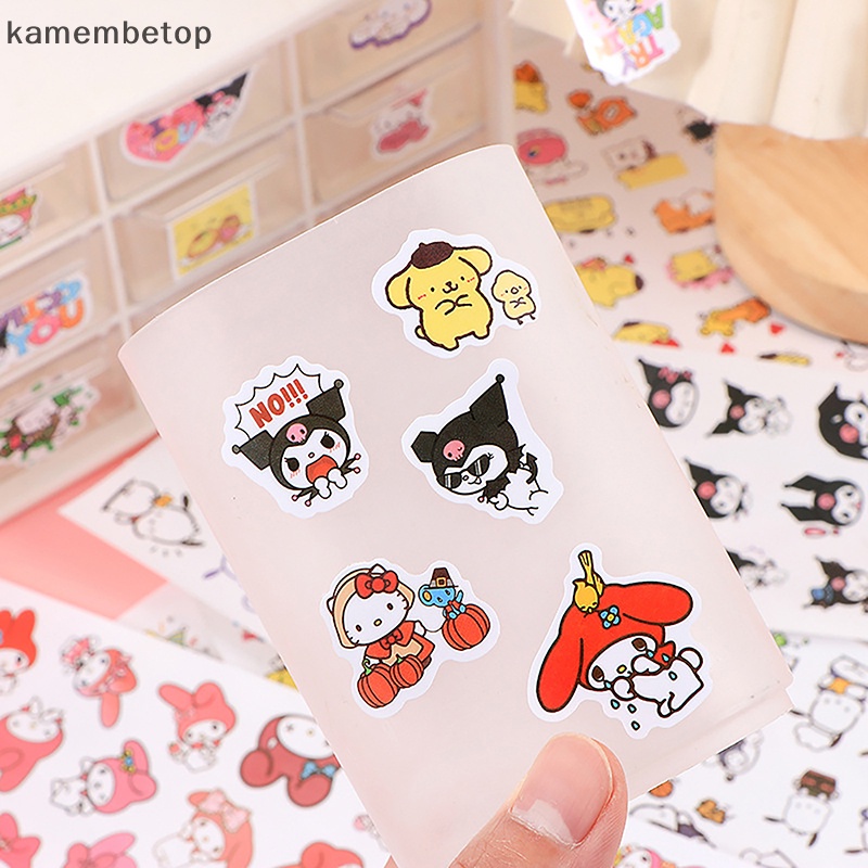 Bộ 4 Miếng Dán Trang Trí Sổ Tay Hình Anime Kulomi Pacha Dog HelloKitty Tamagwei Dễ Thương