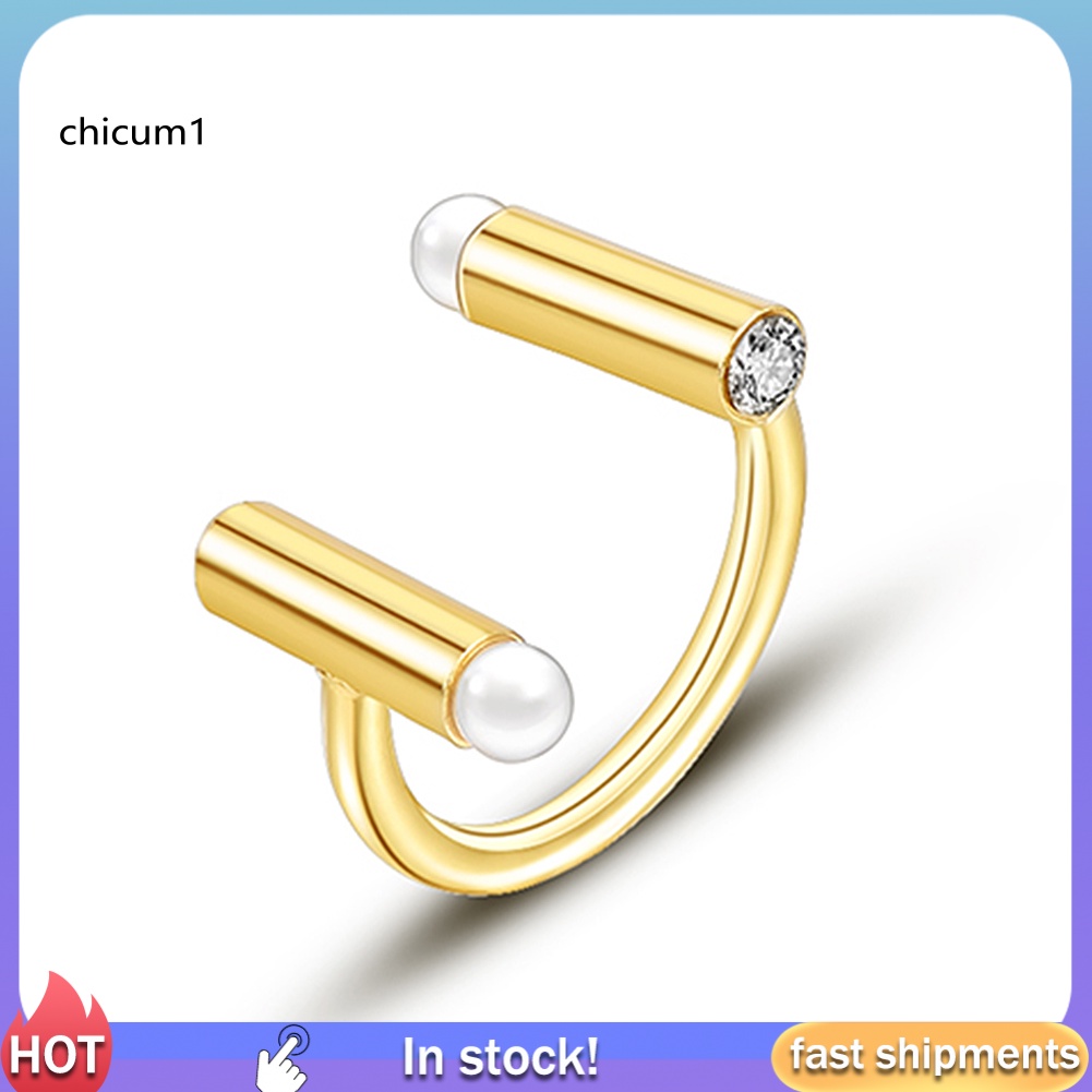 Nhẫn Hở Đính Đá Ngọc Trai Nhân Tạo Thời Trang Cho Nữ