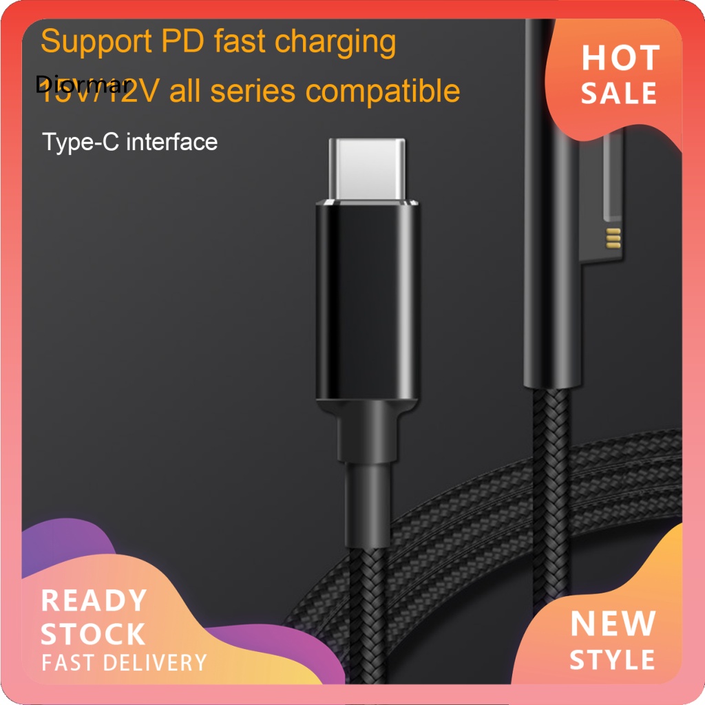 Dây Cáp Sạc Nhanh Dc 65W 15V 4A Cho Laptop Microsoft Surface Pro 3 / 4 / 5 / 6 / Go / Book 1 / Book 2