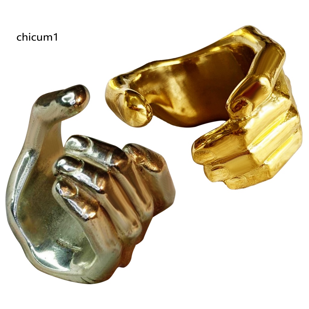 Nhẫn Hở Chạm Khắc Phong Cách Vintage Bằng Hợp Kim Có Thể Điều Chỉnh Kích Cỡ
