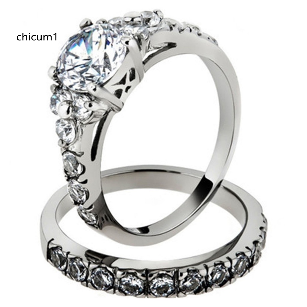 Set 1 / 2 Nhẫn Đeo Tay Kim Loại Đính Đá Đơn Giản Cho Nữ