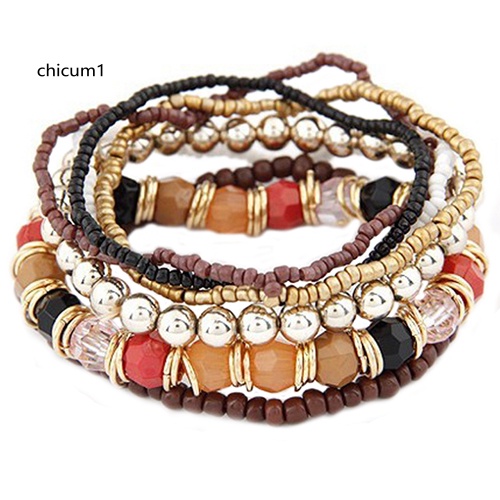 Vòng Tay Chuỗi Hạt Nhiều Lớp Phong Cách Bohomian Cho Nữ