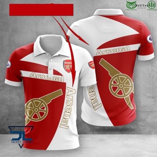 Arsenal f.c. áo polo 3d premier league 2022