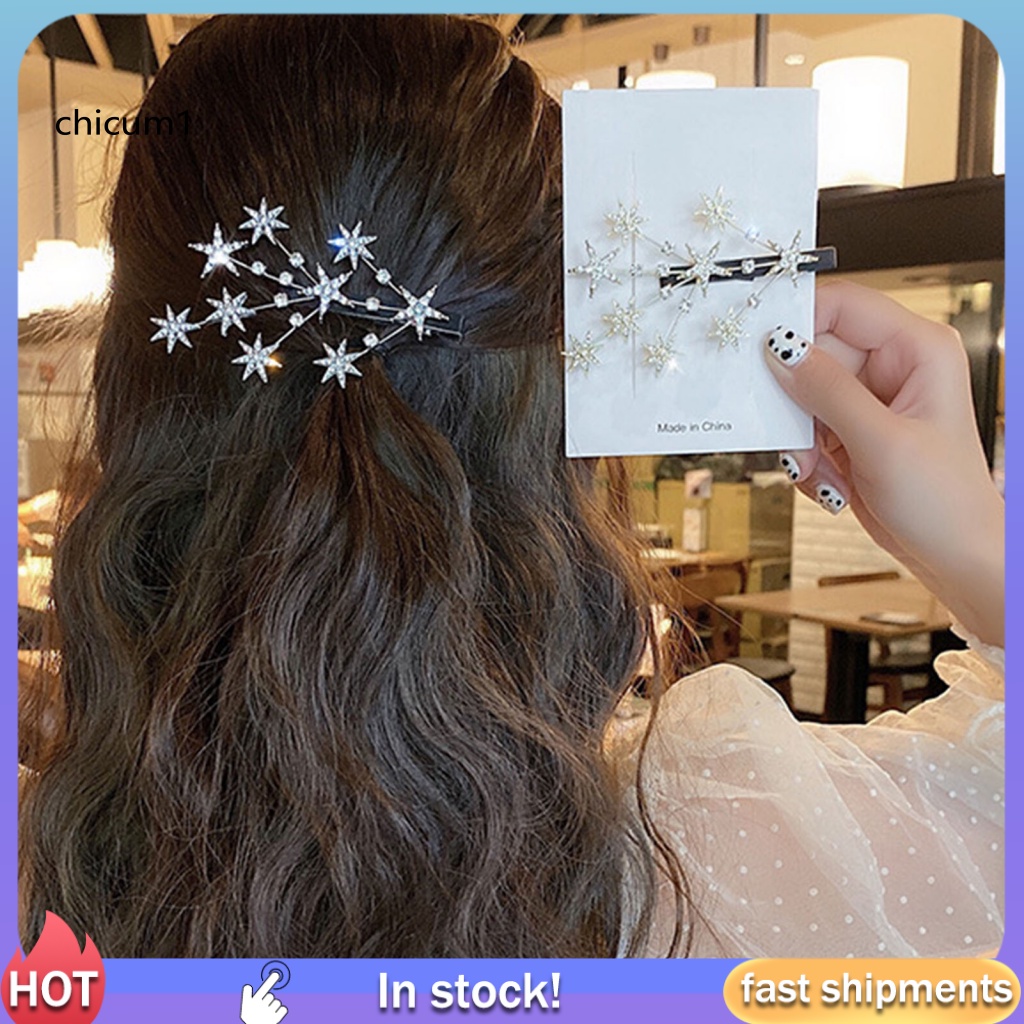 Kẹp Tóc Hình Ngôi Sao Đính Đá Lấp Lánh Thời Trang Cho Nữ