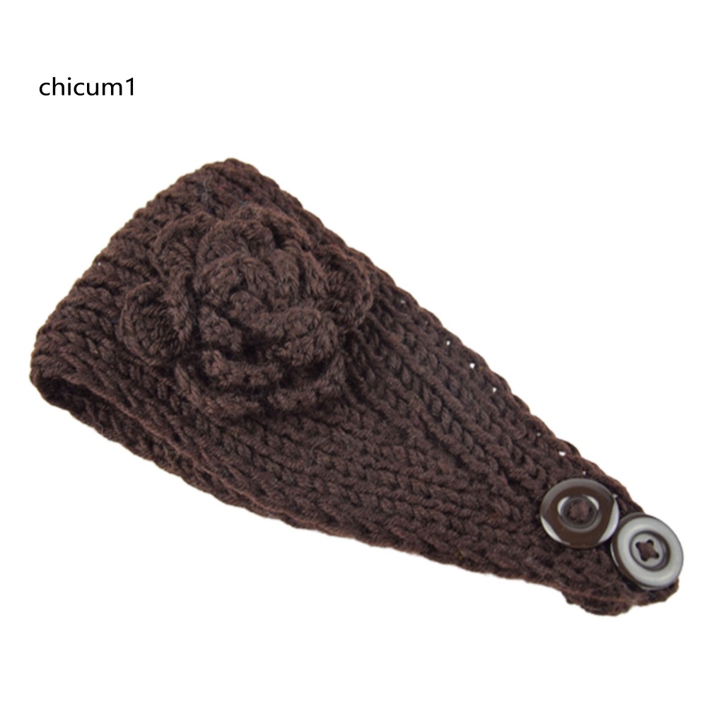 Băng Đô Dệt Kim Cài Nút Giữ Ấm Thoải Mái Cho Nữ