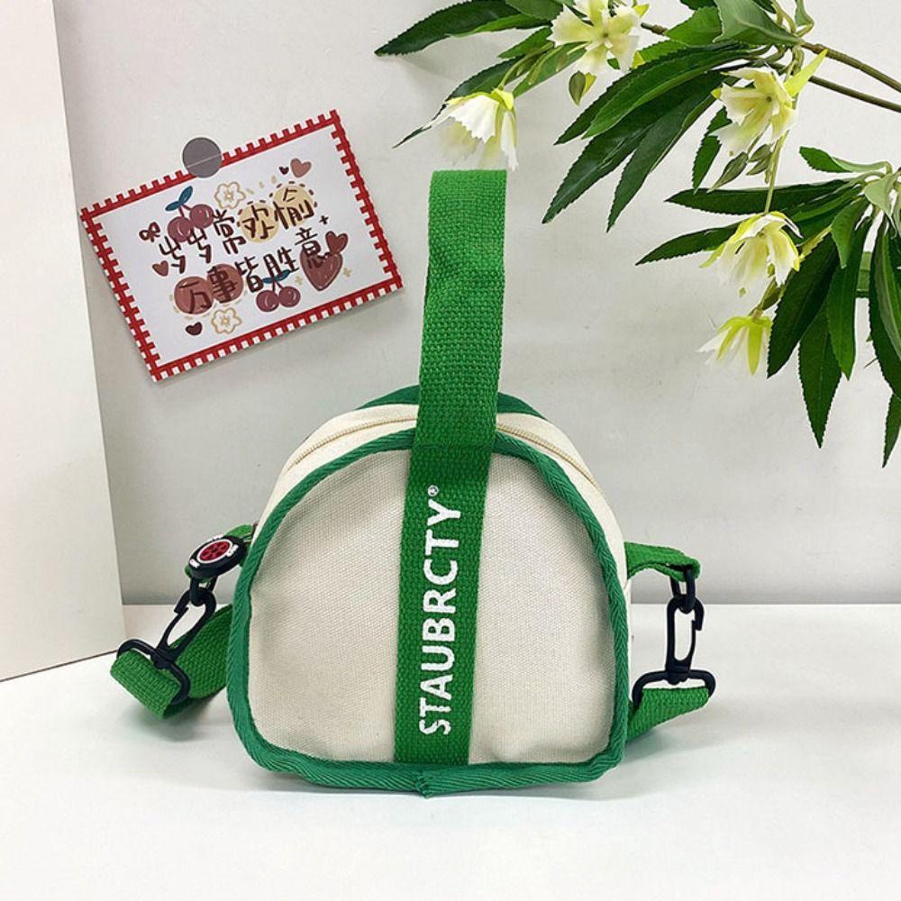 LOMBARD Túi Đeo Chéo Tam Giác Bằng Vải Canvas Có Khóa Kéo In Chữ Dễ Thương Cho Nữ