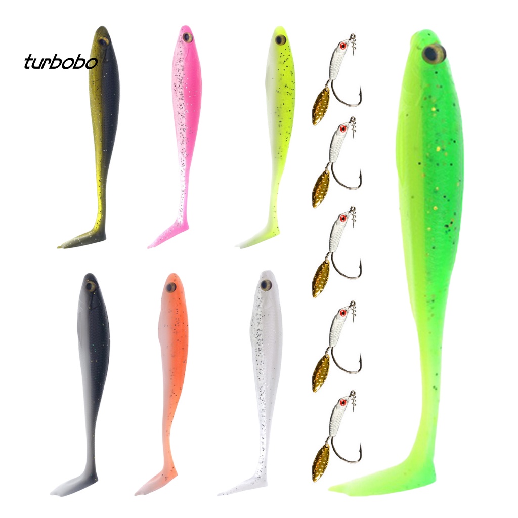 Turbobo 5 Mồi Câu Cá Mềm Dẻo Mắt 3D Độ Bền Cao