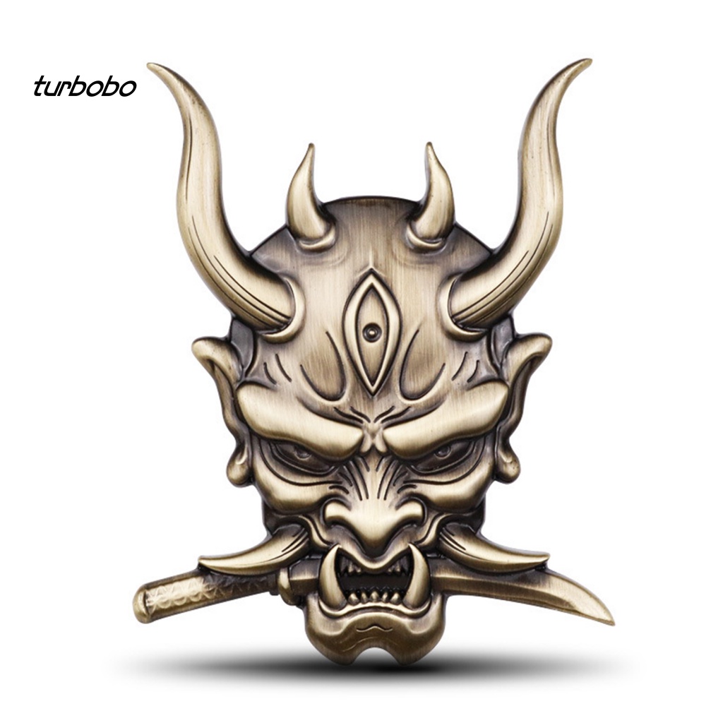 Miếng Dán Trang Trí Xe Hơi Tự Dính Chống Thấm Nước Hình Đầu Lâu Chiến Binh Nhật Bản 3D Sáng Tạo