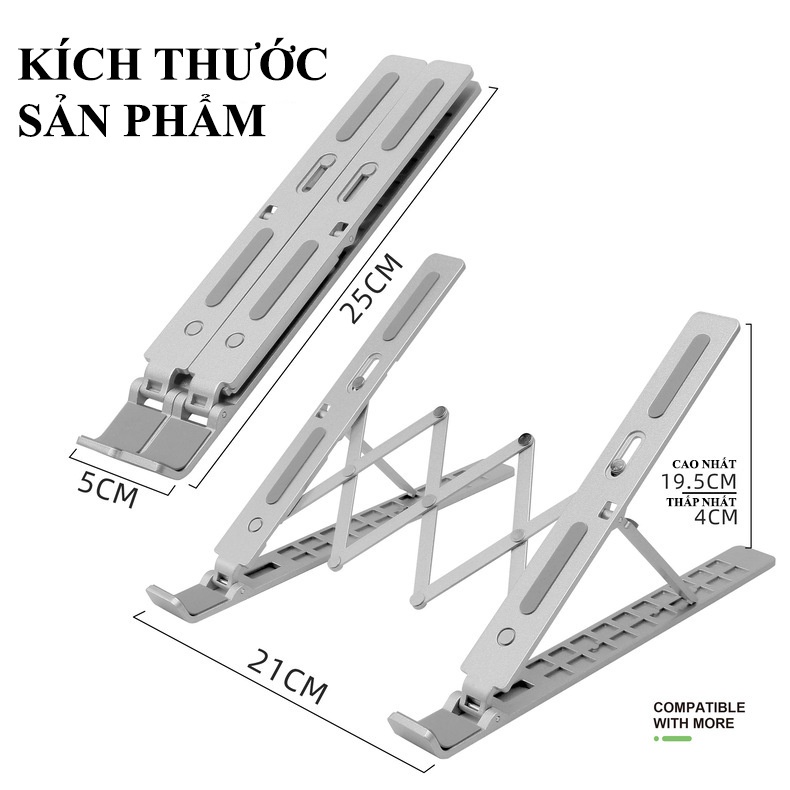 Giá đỡ IPad, Laptop khung nhôm - khung nhựa, gọn nhẹ, dễ sử dụng, mang đi làm Xplus84