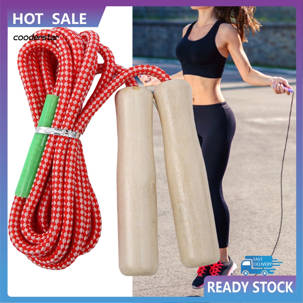 Dây Nhảy Thể Dục Đốt Mỡ Thừa Tay Cầm Bằng Gỗ Có Thể Điều Chỉnh Cho Người Lớn Và Trẻ Em
