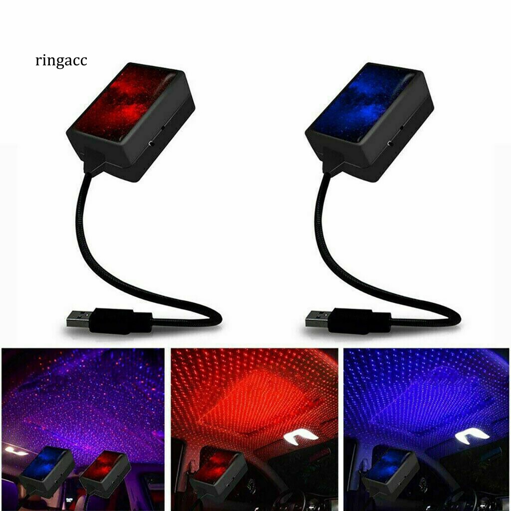 Rga Đèn LED Chiếu Bầu Trời Sao Xoay Tròn Cổng USB Trang Trí Nội Thất Xe Hơi