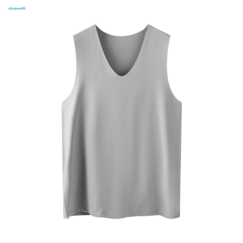 Áo Thun Ba Lỗ Cổ Chữ V Bằng Lụa Lạnh Nhanh Khô Cho Nam Mặc Hàng Ngày