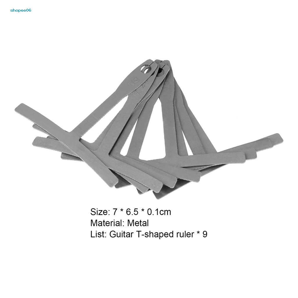 Bộ 9 Thước Đo Dây Đàn Guitar Điện Bằng Thép Không Gỉ Siêu Mỏng